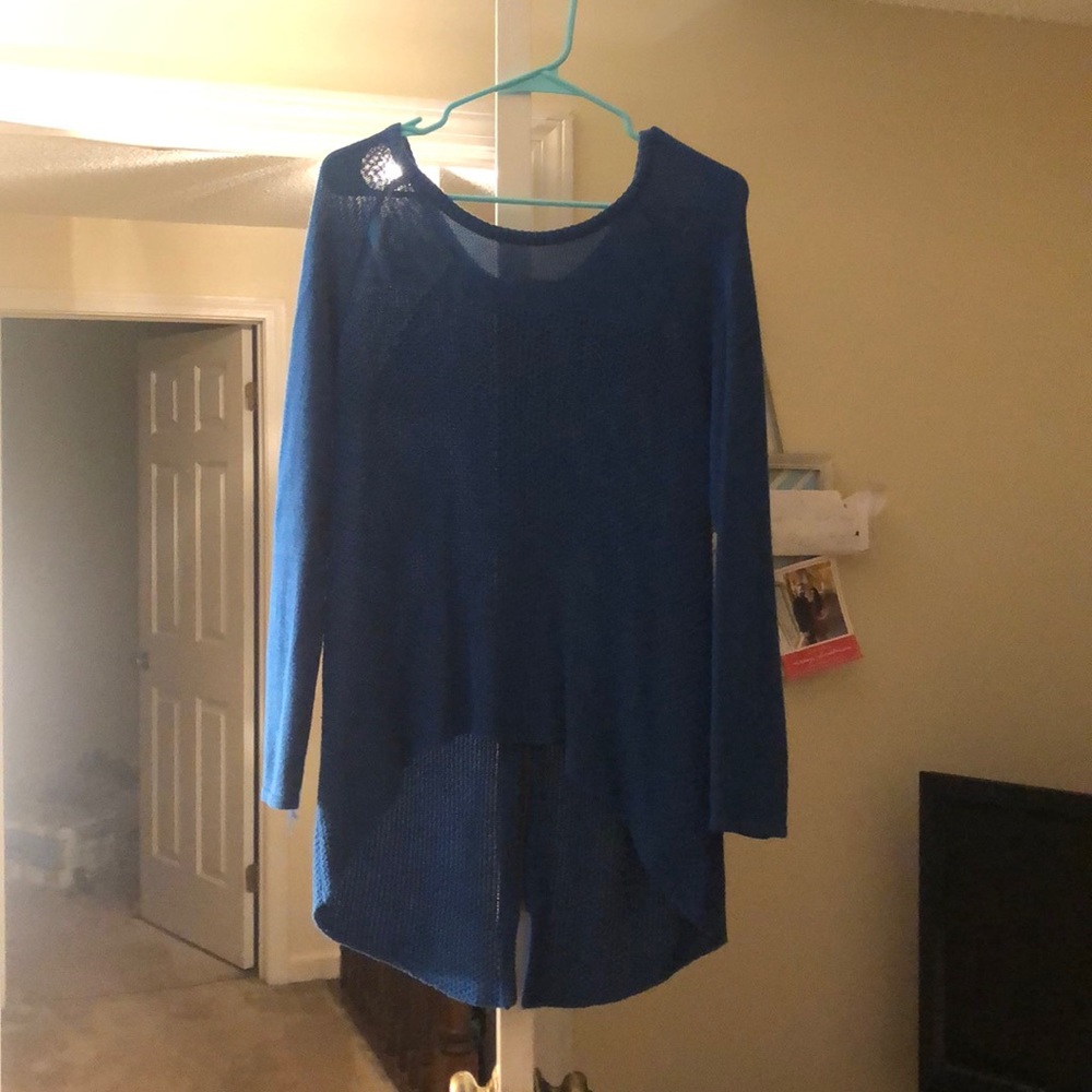 Blue long/short sweater